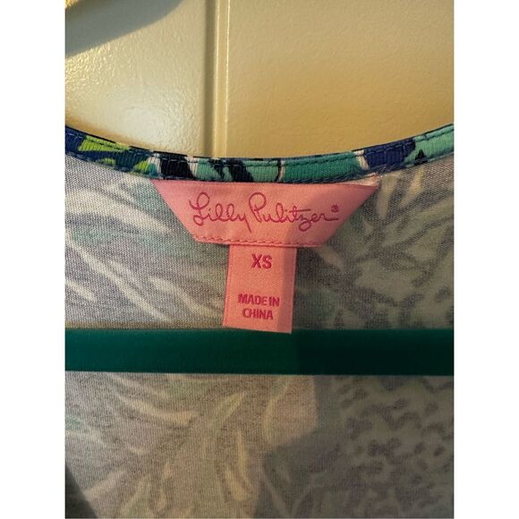 Lilly Pulitzer Paulina Blue V-Neck Sneak a Beak Drawstring Jumpsuit Size XS - Picture 3 of 10